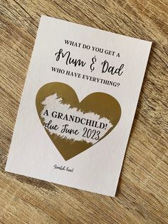 a card with the words, what do you get a mum and dad who have everything?