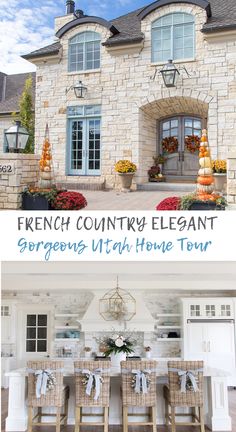 the french country elegant georgetown's utah home tour is featured in this postcard