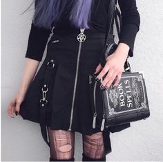 Black Gothic Harajuku Skirt on Storenvy Harajuku Skirt, Pinterest Pretty, Punk Skirt, Buckle Skirt, Grunge Skirt, Gothic Harajuku, Short Pollera, Gothic Skirts, High Waisted Pleated Skirt