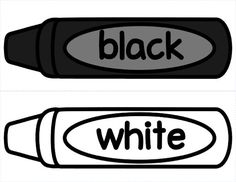 two black and white markers with the words black and white on them