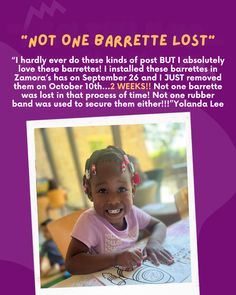 No barrettes lost for TWO weeks?! 😱 Now that's some serious staying power! 💪🏾 

We're excited to share this amazing testimonial from Yolanda Lee. She installed GaBBY Bows in her little lady's hair on September 26th, and they stayed in place until October 10th – without using a single rubber band! 🎀✨

Not one bow slipped out! 💜 

#GaBBYBows #MomApproved #HairBarrettes #NaturalHairCare #HairBarrettesforthickhair Thick Textured Hair, Twists Protective Styles, Simple Braids, Easy Natural Hairstyles, Short Or Long Hair, Natural Hair Care Tips, Real Moms, Natural Hair Products, Natural Hair Styles Easy