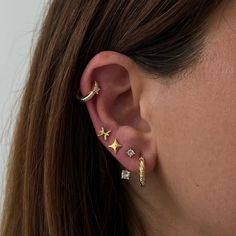 Feel like you hit the jackpot with the Celeste Earrings! These lightweight X studs are perfect for any day of the week. Keep it simple and stylish with these beauties. Trendy Everyday Ear Climbers, Trendy Hypoallergenic Ear Cuff For Everyday Wear, Trendy Hypoallergenic Piercings, Trendy Gold Ear Climbers For Everyday Wear, Trendy Hypoallergenic Ear Climbers For Everyday, Trendy Everyday Hypoallergenic Ear Climbers, Trendy Ear Climbers As A Gift, Trendy Pierced Ear Cuff For Everyday, Trendy Tarnish-resistant Everyday Piercings