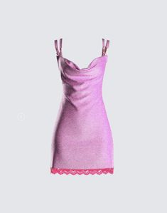 #fashion #aesthetic #wardrobe #outfits #outfitideas #outfitstyle #finesse #dress #dressing #pink #barbie #foryoupage #pinkdress Finesse Clothing, Y2k Outfits Aesthetic, Outfits Night Out, Barbie Pink Dress, Cowl Neck Mini Dress, Outfits New York, Outfits Nyc, Spring T Shirts, Black Lace Mini Dress