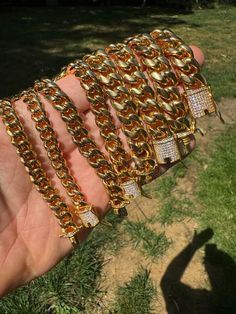 Gorgeous 18k yellow gold plated mens or ladies Cuban Link bracelets

 
Real 18k gold 5x electroplated over stainless steel
 
100% NICKEL & BRASS FREE so it will never turn your hand green!
Most people wear this chain for MANY YEARS without it changing color.
 
We have 8-14mm in thickness (Ranging from 25-100 grams depending on thickness & length)
VERY HEAVY & SOLID FEELS JUST LIKE GOLD!
Here is weight in 8" (if your bracelet is longer or shorter weight will vary)
8mm - 28 grams
10mm- 44 grams
12mm- 62 grams
14mm- 80 grams

Stand out from the crowd with a 1ct CZ clasp that is unique & ICY!

Handset 100 micropave CZ that look just like the real thing!!!
 
 
Each piece is stamped with 18k GP
 
YOU ARE GUARANTEED TO Iced Out Gold Chain Link Bracelet, Gold Iced Out Cuban Link Bracelet With Cubic Zirconia, Gold Iced Out Cuban Link Bracelet, Gold Cuban Link Bracelet Iced Out With Cubic Zirconia, Luxury Gold Cuban Link Bracelet With Cubic Zirconia, Gold Cuban Link Bracelet Iced Out In Cubic Zirconia, Gold Cuban Link Jewelry With Cubic Zirconia, Gold Cuban Link Chain Bracelet With Cubic Zirconia, Gold Iced Out Cuban Link Bracelet Gift