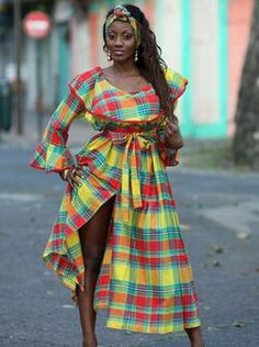 Carribean Dress, Jamaican Dress, Madras Dress, Caribbean Outfits, Caribbean Fashion, African Beauty, African Inspired, Mode Vintage, St Lucia