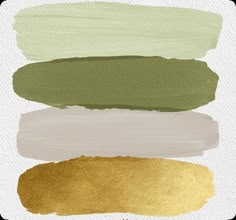 green and gold paint swatches on white paper with text that says, what's your color?