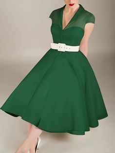 A-Line Cocktail Dresses 1950s Dress Valentine's Day Wedding Guest Knee Length Sleeveless V Neck Wednesday Addams Family Tulle with Sash / Ribbon 2024 2024 - $139.99 Cheap Cocktail Dresses, Cocktail Dresses Online, Addams Family, 1950s Dress