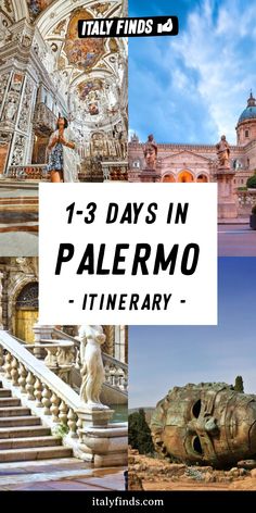 some buildings and stairs with the words 13 days in paleno itinerary