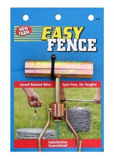 the easy fence is made from metal wire and has an adjustable handle to hold it in place