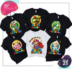 the mario kart family shirts are on sale