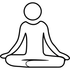 the outline of a person sitting in a lotus position