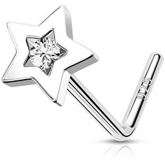 a pair of earrings with a star on it