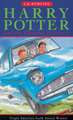 the front cover of harry potter's book, which features an image of a car with