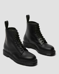 1460 Mono Smooth Leather Lace Up Boots | Dr. Martens Doc Martens Black, Doc Martens Boots, Dr Martens Black, Leather Lace Up Boots, Dr Martens Shoes, Chelsea Boot, Nubuck Leather, Leather Lace, Black Leather Boots