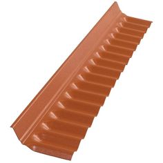 an orange plastic gutter is shown on a white background