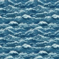 an image of the ocean waves that are very large and blue with white foam on them