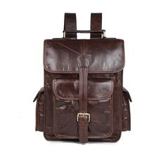 Genuine Leather Backpack - Men's Waterproof Travel School Bags (3MA1)(F78) Brown Leather Travel Backpack With Anti-theft Pocket, Brown Leather Backpack With Anti-theft Pocket, Brown Leather Rectangular Backpack With Anti-theft Pocket, Rectangular Brown Leather Backpack With Anti-theft Pocket, Everyday Use Waterproof Bags, Durable Brown Bags For Daily Use, Waterproof Brown Bags For Outdoor Activities, Brown Waterproof Bags For Outdoor Activities, Brown Anti-theft Backpack