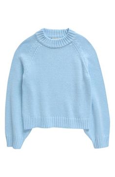 A warming mock neck tops a cotton-rich sweater framed by voluminous raglan sleeves. 60% cotton, 40% acrylic Machine wash, dry flat Imported Mock Neck Top, Mock Neck Sweater, Girl Top, Raglan Sleeve, Neck Sweater, Mock Neck, Sweater Top, Size 2, Size 4