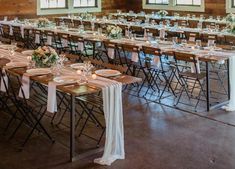 the tables are set up for an event