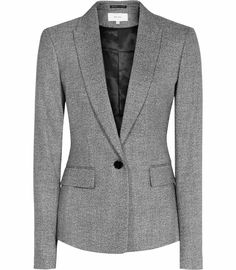 Reiss Hampstead Jacket Single-Breasted Blazer Black/White - 0 Look Office, Slim Blazer, Single Breasted Blazer, Ladies Blazer, Blazer Jackets For Women, Womens Dress Suits, Slim Fit Jackets, Slim Fit Blazers, Blazer Designs