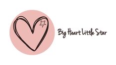 the big heart little star logo is pink and has a black outline in the shape of a heart