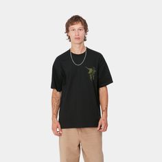 Color: Black - The S/S Coordinate 02 T-Shirt is made from midweight cotton jersey in a loose fit. Graphic prints appear on the front and back. _* 100% Cotton (organic), Loose fit, Short sleeves, Graphic prints Carhartt Wip, Workout Shorts, Graphic Prints, Loose Fitting, Short Sleeves, T Shirt, Black, Color