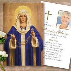 Catholic Loss Holy Rosary Prayer Sympathy Cards Mary With Rosary, Holy Rosary Prayer, Devotion To Mary, Images Of Mary, Rosary Prayer, Holy Rosary, Divine Grace, Peace And Serenity, Beacon Of Hope