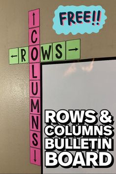 a cross with words on it that read towns and columns bulletin board