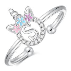 PRICES MAY VARY. 【Initial Rings for Teen Girls】 Unicorn Initial Ring, the sparkling zirconia on the ring attracts the girl's eyes. Wear this initial ring for girls and feel the love and happiness, good luck will follow you, may this letter rings for girls make your girl's wishes and dreams come true! 【Material】Made of high quality material with white gold plated. Nickel and lead free. letter rings for teen girls is a perfect jewelry for female teenage girls with sensitive skin girls. 【Size】The s Rings For Teen, Unicorn Alphabet, Letter Rings, Initial Rings, Unicorn Jewelry, Chinese Jewelry, Letter Ring, Letter Gifts