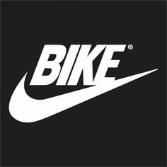 the nike logo is shown on a black background with white letters that read'bike '