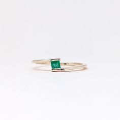 Natural Fine Emerald Ring. Baguette Stone Ring. Precious Gemstone Ring in 14k SOLID GOLD For Her from our Capsule Jewelry Collection. Emerald Baguette Gemstones are set in Chenal Setting in our Factory. Gold Ring AA+ Quality. Perfect Gift For Everyday or May Birthstone Gift for Your Loved Ones. ►  DIMENSIONS : ◆ Gemstone : Emerald 0.30 Cts         ◆ Stone size : 3*3 mm  Sapphire                                      ◆ Shank Width : 1 mm      ◆  Material :  14k Yellow Gold          Made to Order      EACH Ring is Stamped With 585 Marked As 14k GOLD International Standard. All my gemstones are hand-selected for best quality assurance, then precisely sawed, and shaped into the desired geometry. The precious stones are then delicately grinned, sanded, and hand-polished to make sure each Ring ha Modern Stackable Open Birthstone Ring, Dainty Stackable Emerald Open Ring, 14k Gold Emerald Cut Stackable Promise Rings, Emerald Cut 14k Gold Stackable Promise Rings, Minimalist Emerald Cut May Birthstone Ring, Minimalist May Birthstone Ring With Emerald Cut, Modern Polished Rings With May Birthstone, Minimalist Stackable Emerald Cut White Gold Rings, May Birthstone Stackable Open Rings In Fine Jewelry