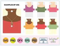 an example of how to make a necklace with different colors and shapes, including the pendant