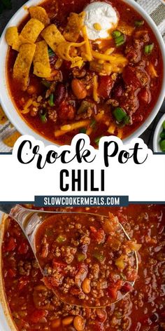 crock pot chili is an easy and hearty meal that's ready in under 30 minutes