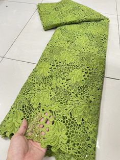 Green Lace Dress For Wedding, Crochet Lace Tulle Fabric For Party, Crochet Lace Fabric For Wedding, Green Lace Dress With Lace Trim, Green Lace Tulle Fabric For Wedding, Nigerian Lace, Womens Wedding Dresses, African Lace, Guipure Lace