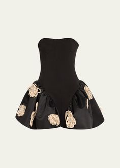 HARBISON Flora Cyclone Floral Applique Peplum Backless Mini Dress Chloe 2024, Bandage Dress Black, Cocktail Jacket, Style Finder, Design Clothes, Backless Mini Dress, Bustier Dress, Peplum Hem, Floral Applique