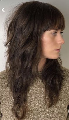 Sassy Lob Haircuts, Wolfcut Vs Shag, Long Razor Shag Haircut, Wolfcut With Fringe, Shaggy Long Hair With Bangs, Cuts For Thick Wavy Hair, Wolfcut Hair Long With Bangs, Shag With Fringe, Long Shag Cut With Bangs