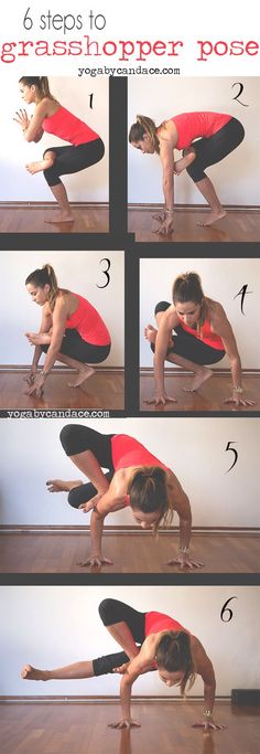 a woman is doing yoga poses on the floor with her hands and knees bent down