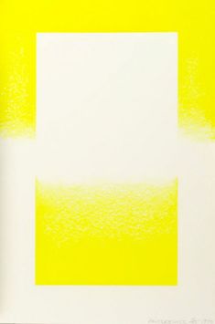 an abstract painting with yellow and white colors