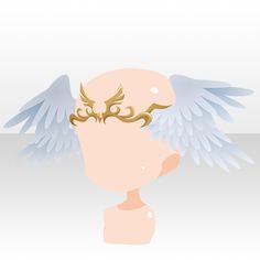 an image of a bald man with wings on his head