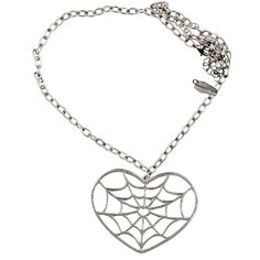 Web Heart Necklace - Kreepsville Web Heart, Kreepsville 666, Goth Accessories, Goth Necklace, Halloween Spider Web, Necklace Brands, Gorgeous Necklaces, Heart Pendant Necklace, Heart Earrings