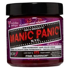 Manic Panic Fuschia Shock, Manic Panic Hair Color, Dark Pink Hair, Manic Panic Hair, Pink Warrior, Navy Hair, Color Safe Shampoo, Pink Hair Dye, Clown Halloween