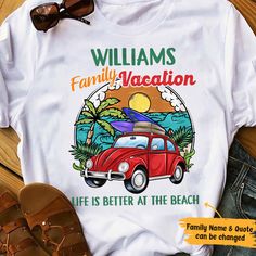 Get your product: Personalized Family Beach Vacation White T Shirt
1. PRODUCT INFORMATION:

Proudly printed in America
5.3 oz, unisex fit
Heavy cotton, classic midweight fabric
Material: 100% cotton | Dark Gray: 50% cotton:50% polyester | Light Gray: 90% cotton:10% polyester
Double-needle stitched neckline, bottom hem, and sleeves
Quarter-turned to eliminate center crease
7/8 inch collar
Tear-away label
Machine-wash safe
Copyrighted artwork
2. SIZE CHART:
3. RETURN:
We will gladly issue you a re Vacation Tshirt Ideas, Vacation Shirts Beach, Vacation Tshirt, Family Tshirt, Unique Quote, Family Vacation Shirts, Family Beach, Vacation Shirts, Personalized Family