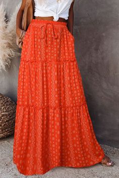 New Bohemian Style Skirt, Loose Fitting Casual High Waisted Long Skirt Bohemian Style Skirts, Long Skirt Casual, High Waist Long Skirt, New Bohemian, High Waisted Maxi Skirt, Estilo Country, Bohemian Skirt, Tiered Maxi Skirt, Skirts Midi High Waisted