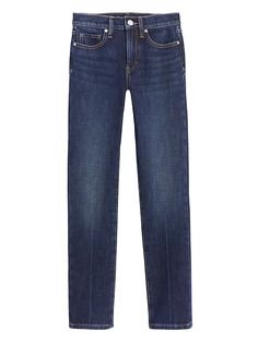 High-Rise Slim Ankle Jean | Banana Republic Fitted Straight Cropped Jeans In Denim Blue, Classic Straight Silhouette Jeans With Five Pockets, Classic Slim Fit Dark Wash Jeans, Classic Dark Wash Straight Jeans, Classic Fitted Straight Hem Jeans, Dark Wash Straight Jeans With Five Pockets, Classic Fitted Jeans With Straight Hem, Classic Slim Fit Jeans, Classic Straight Silhouette Jeans For Fall