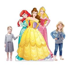 This is a cardboard cutout of three of Disney’s Princesses; Ariel, Belle and Aurora. These royal beauties are classics and well-loved by children and adults alike! This standup would be just the thing to bring a magical touch your child’s party or bedroom. Advanced Graphics | Advanced Graphics Disney Princess Group -Ariel, Belle & Aurora Life-Size Cardboard Standup 64.0 H x 48.0 W x 6.0 D in Matte | 5' 4" H X 4' W X 6" D | Wayfair Cardboard Standup, Princess Birthday Party Decorations, Disney Princess Birthday Party, Princess Theme Birthday, Princess Theme Birthday Party, Belle And Beast, Life Size Cutouts, Snow White Disney, Princess Tea Party