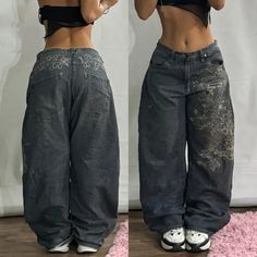 Y2K Fashion New Women Letter Print Baggy Jeans Streetwear Vintage Gothic Popular Casual Joker High Look Hip Hop, Dad Pants, Baggy Jeans Women, Graphic Jeans, Half Pants, Harajuku Punk, Y2k Harajuku, Jeans Streetwear, Trendy Outerwear