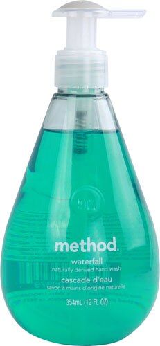 a bottle of method hand soap on a white background