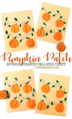 Sponge Stamp Pumpkin Patch Craft Pumpkin Art Crafts Preschool, Pumpkin Craft Toddler, Pumpkin Decorating Preschool, Pumpkin Art For Preschoolers, Pumpkin Arts And Crafts For Preschool, Pumpkin Craft For Toddlers, Pumpkin Patch Preschool Craft, Fall In The City Art For Toddlers