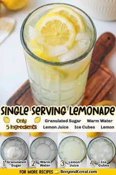 the ingredients for lemonade are shown in this recipe