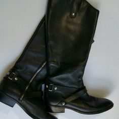 Pretty Style, Pretty Shoes, Black Leather Boots, Liz Claiborne, Riding Boots, Leather Boots, Arch, Shoe Boots, Black Leather